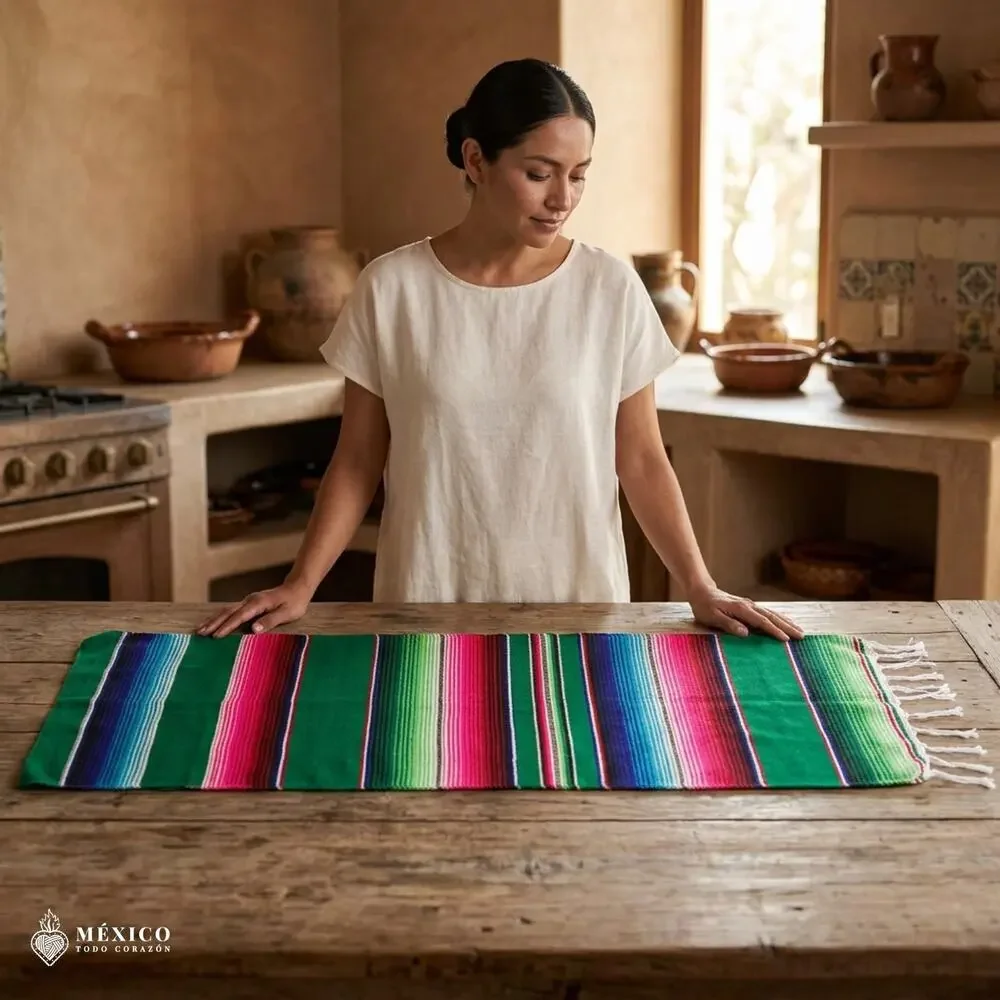 Traditional Mexican Sarape Placemat – Individual Colorful Table Runner